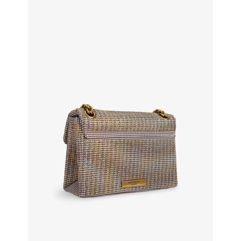 Kurt Geiger London woven cross-body bag houndstooth, imported from the UK
