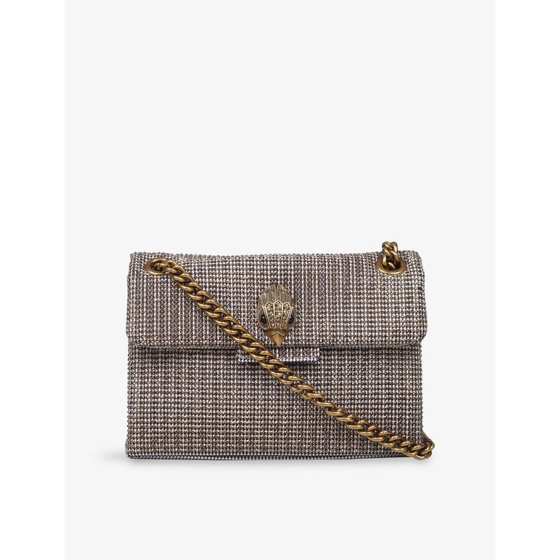 Kurt Geiger London woven cross-body bag houndstooth, imported from the UK