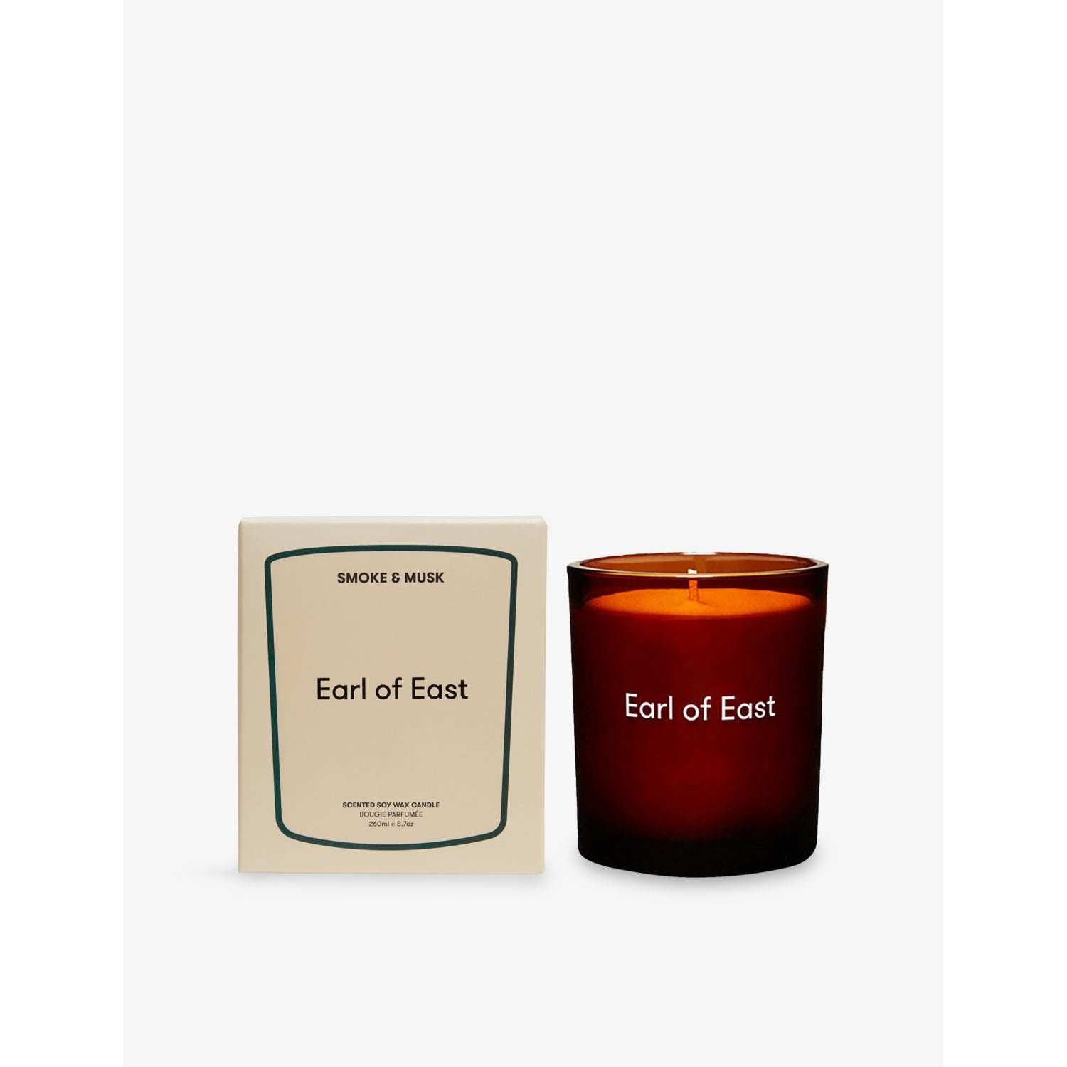 Earl of East Smoke & Musk candle 260g, imported from the UK