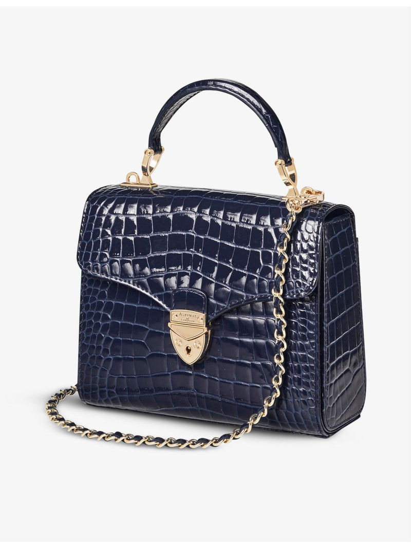 Aspinal of London Mayfair Midi croc-embossed leather cross-body bag (British brand)