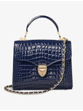 Aspinal of London Mayfair Midi croc-embossed leather cross-body bag (British brand)