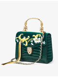 Aspinal of London Midi Mayfair velvet top-handle bag (British brand)