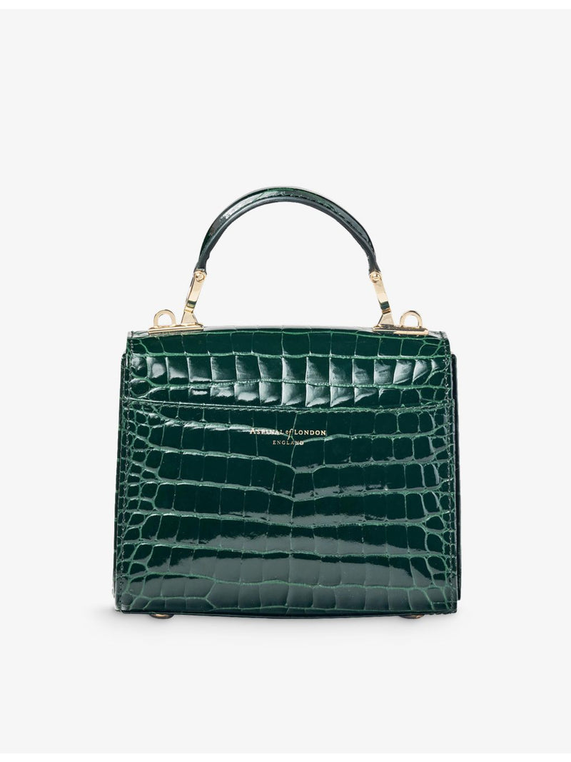 Aspinal of London Mayfair mini crocodile-embossed leather bag, UK version