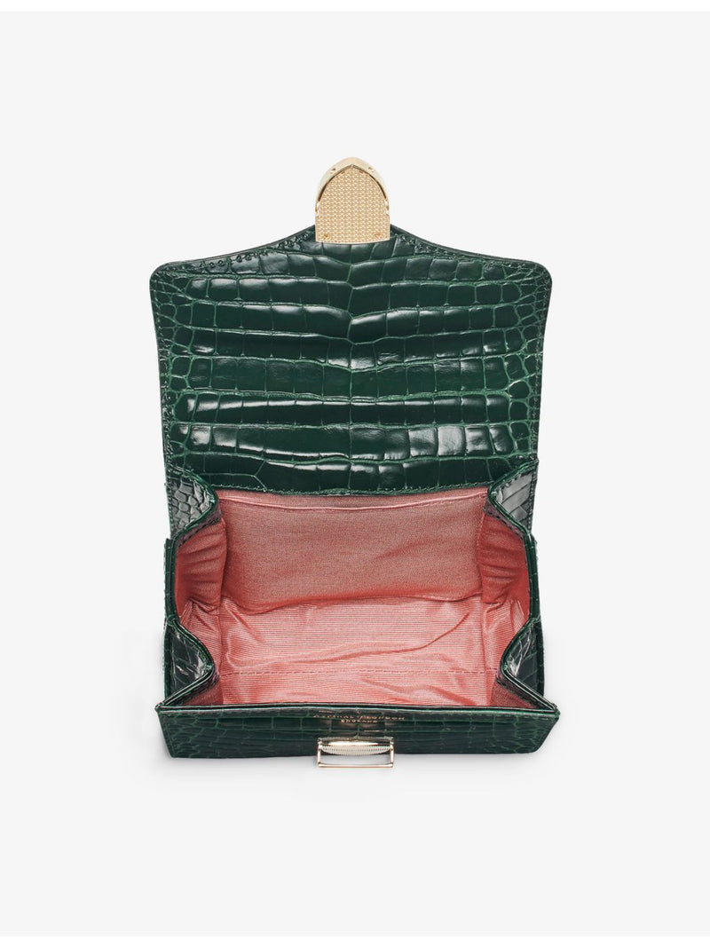 Aspinal of London Mayfair mini crocodile-embossed leather bag, UK version