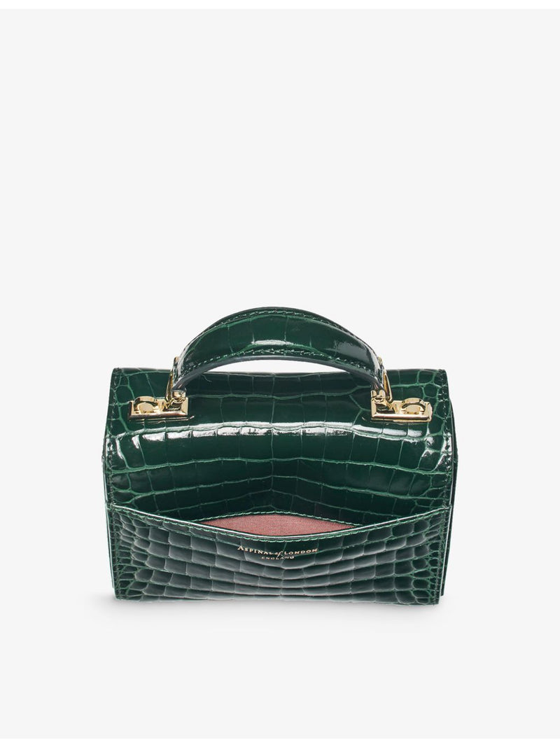 Aspinal of London Mayfair mini crocodile-embossed leather bag, UK version