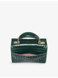 Aspinal of London Mayfair mini crocodile-embossed leather bag, UK version