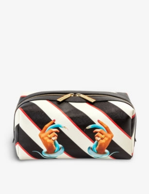 Seletti canvas wash bag snake print TOILETPAPER collaboration (British brand)