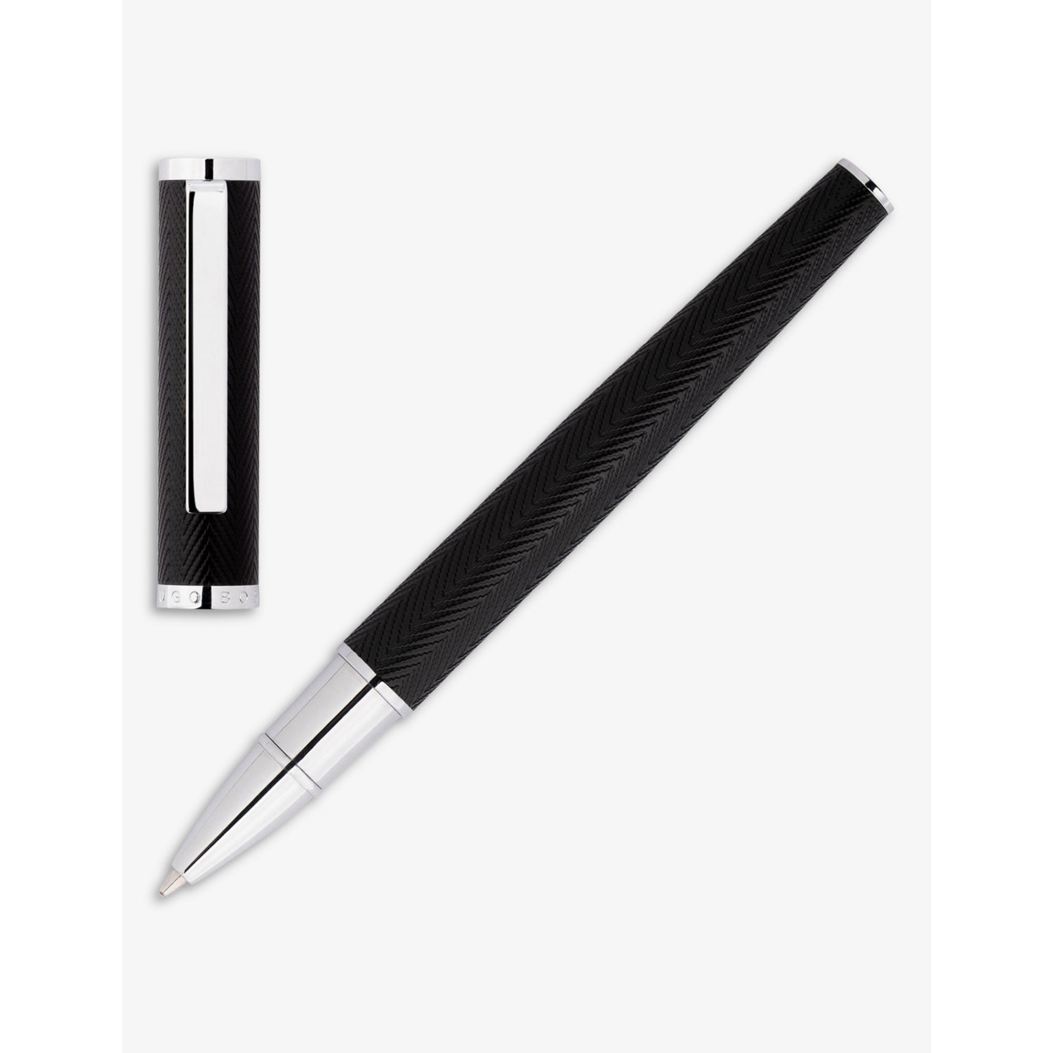 Hugo Boss brass and chrome rollerball pen, imported from the UK