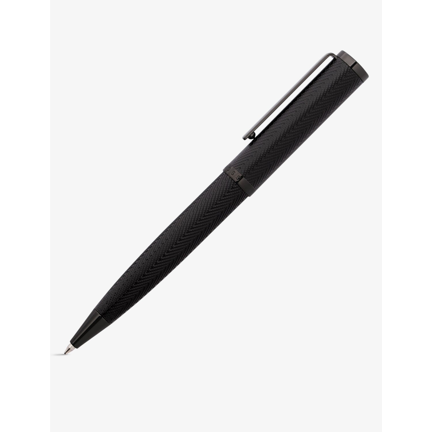 Hugo Boss herringbone ballpoint pen brass and chrome 14cm - British product