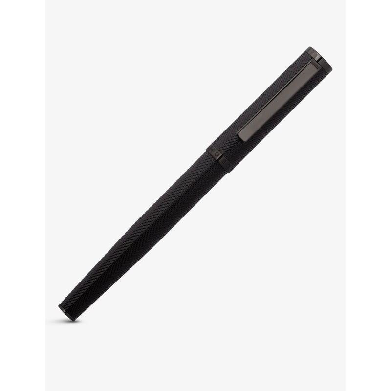 Hugo Boss herringbone rollerball pen with brass barrel, imported from the UK