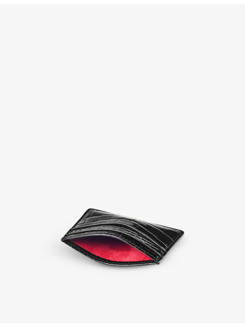 Aspinal of London croc-embossed leather card holder, UK version