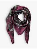 Aspinal of London silk scarf with woodland graphic-print, 90cm, UK version