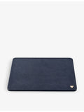 Aspinal of London logo-embossed grained-leather mouse pad 22.5x25cm, imported from the UK