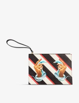 Seletti snakes printed canvas pouch 20cm x 28cm, imported from the UK