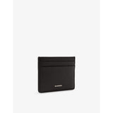 Sandro textured leather card holder with foil logo - British product
