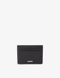 Sandro textured leather card holder with foil logo - British product