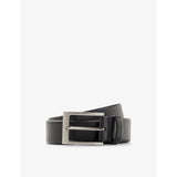 Logo-embossed leather belt - BLACK - 30