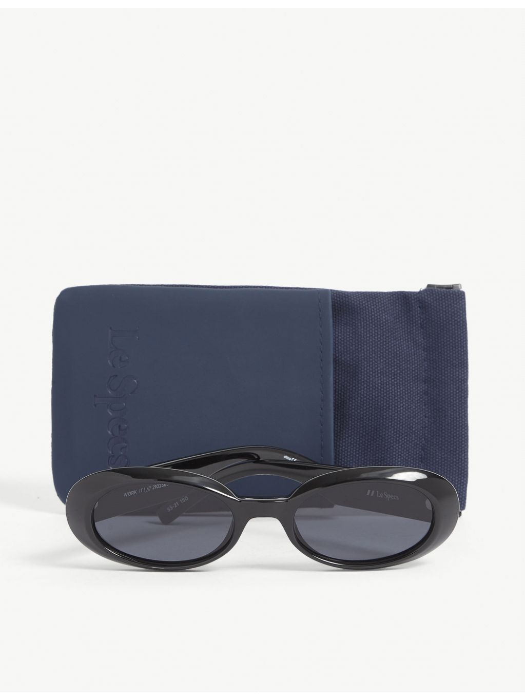 Le Specs oval-frame sunglasses with smoke tint lenses, imported from the UK