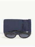 Le Specs oval-frame sunglasses with smoke tint lenses, imported from the UK