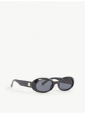 Le Specs oval-frame sunglasses with smoke tint lenses, imported from the UK