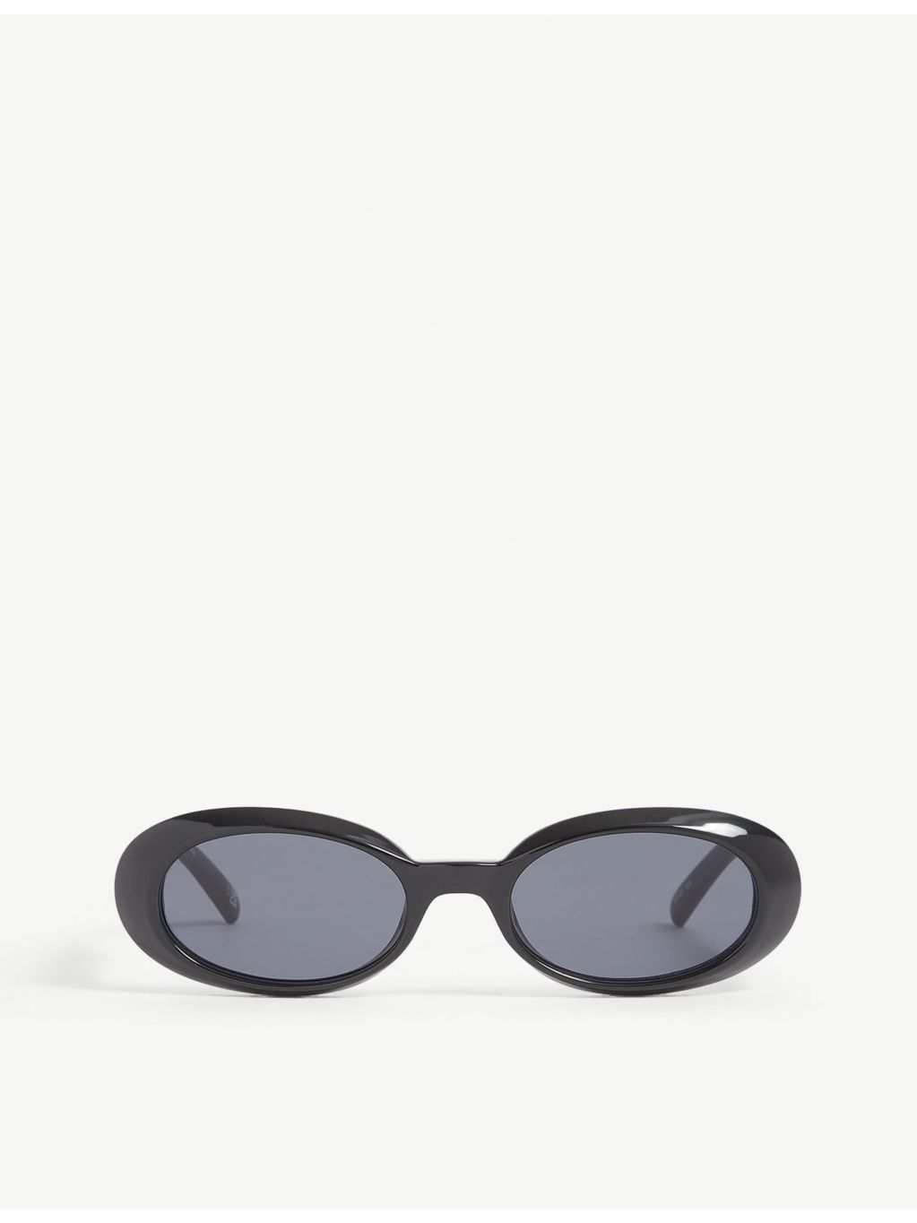 Le Specs oval-frame sunglasses with smoke tint lenses, imported from the UK