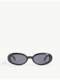 Le Specs oval-frame sunglasses with smoke tint lenses, imported from the UK