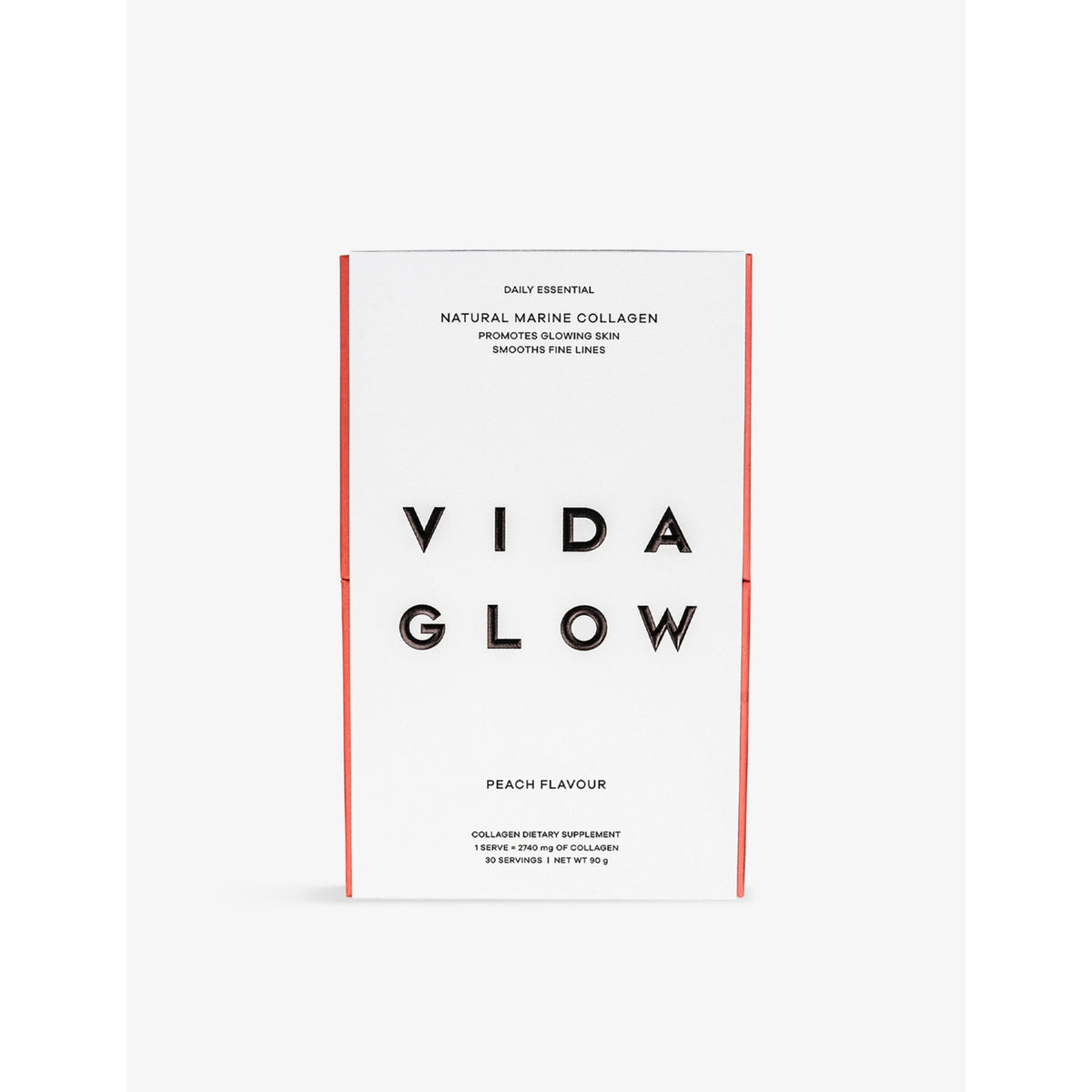 Vida Glow peach marine collagen supplement 3g 30 sachets, UK version