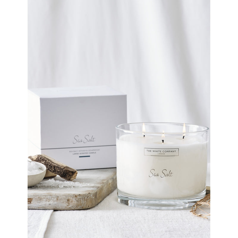 The White Company Sea Salt scented candle 770g, imported from the UK