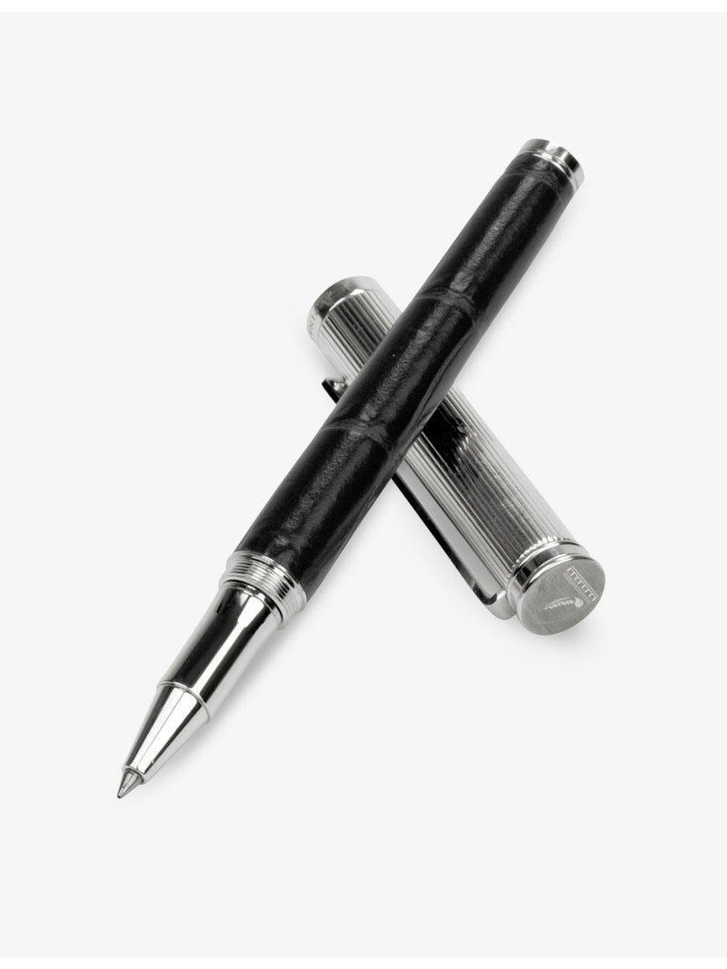 Aspinal of London croc-embossed leather rollerball pen, imported from the UK