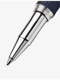 Aspinal of London leather and rhodium-plated brass rollerball pen, UK version