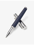 Aspinal of London leather and rhodium-plated brass rollerball pen, UK version