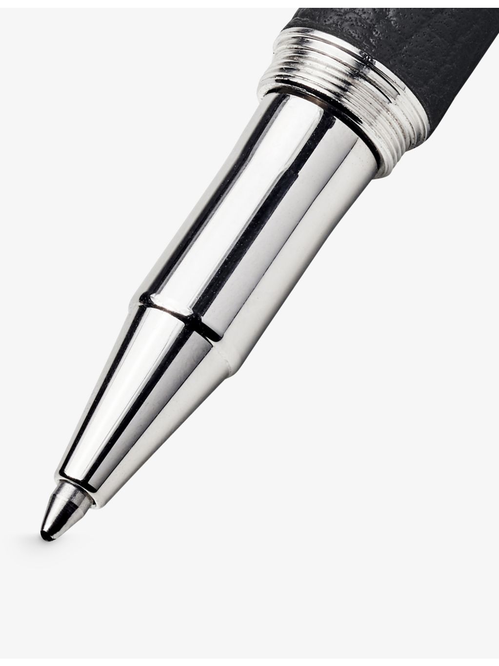 Aspinal of London leather rhodium-plated rollerball pen, imported from the UK