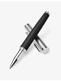 Aspinal of London leather rhodium-plated rollerball pen, imported from the UK