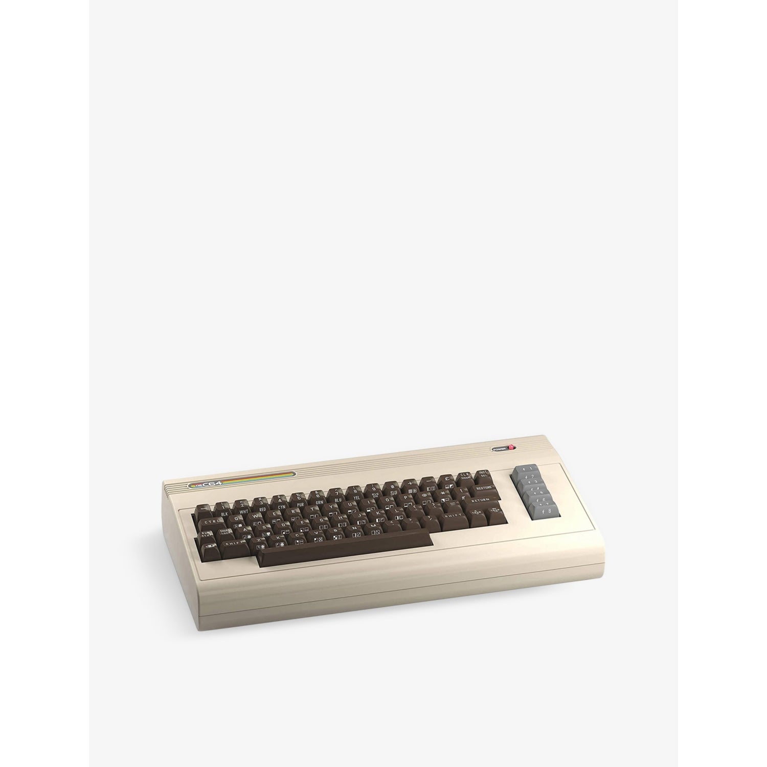 C64 microcomputer gaming console with 64 classic games, imported from the UK