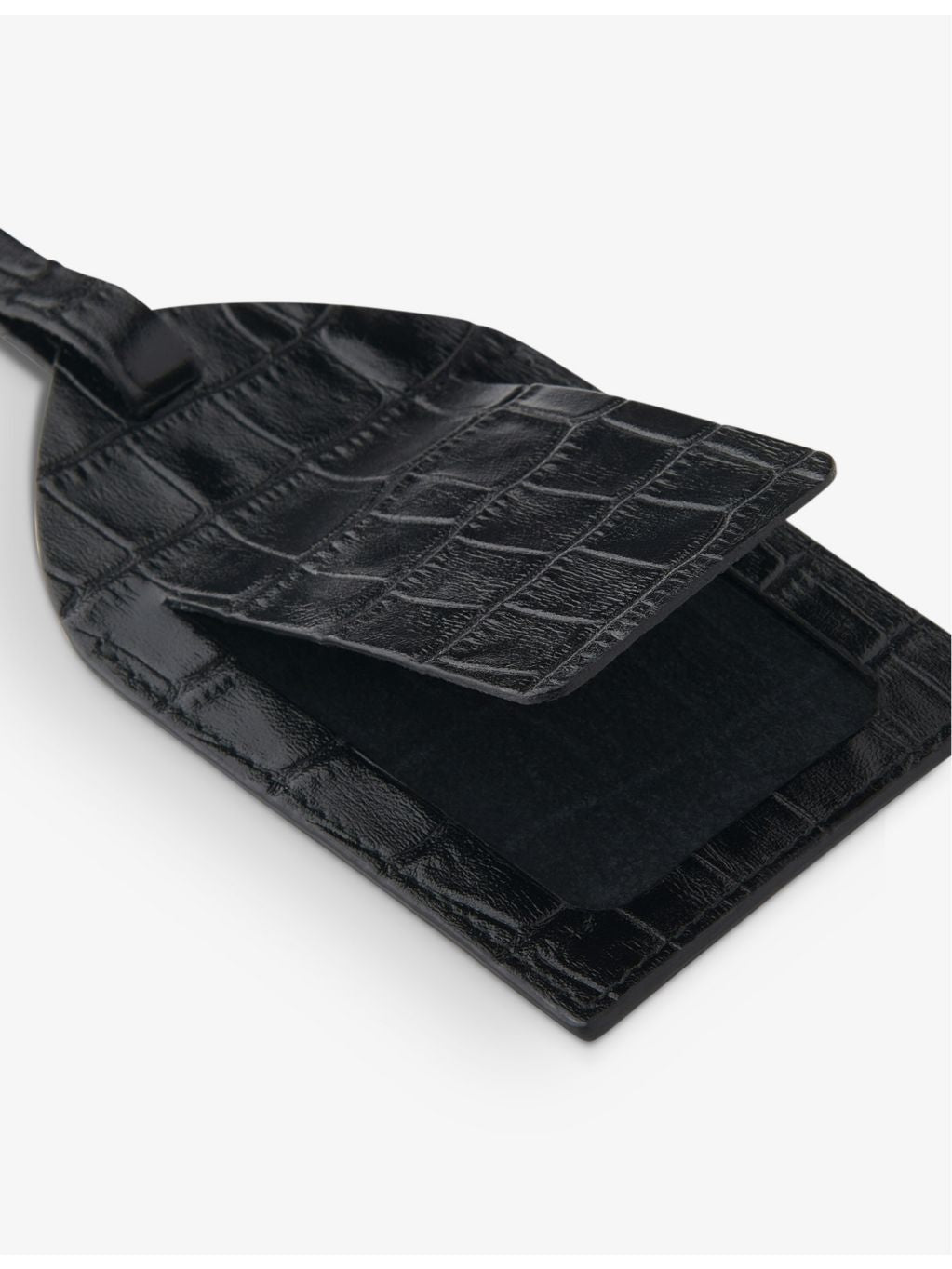 Whistles croc-embossed leather luggage tag with gold-tone stamp - British product