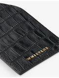 Whistles croc-embossed leather luggage tag with gold-tone stamp - British product