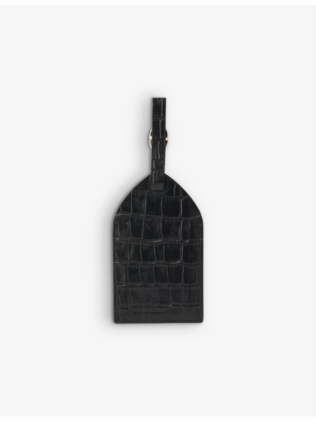 Whistles croc-embossed leather luggage tag with gold-tone stamp - British product