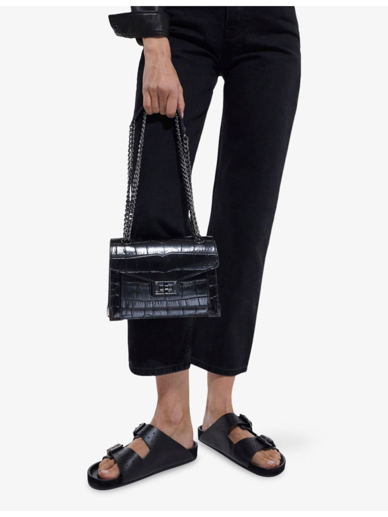 The Kooples Emily croc-embossed leather cross-body bag (British brand)