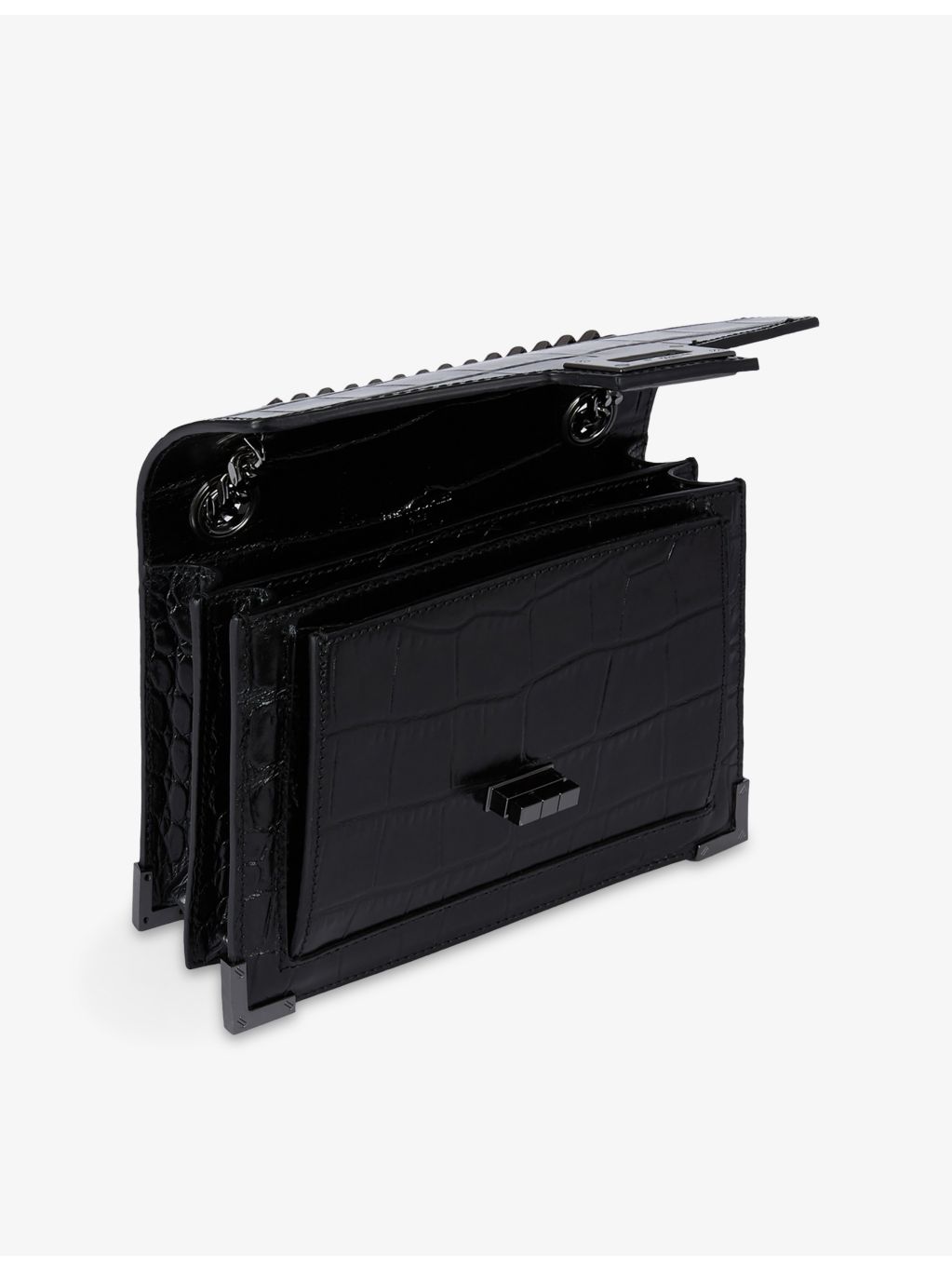 The Kooples Emily croc-embossed leather cross-body bag (British brand)