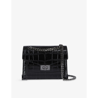 selfridges The Kooples Emily Croc-Embossed Leather Cross-Body Bag- Buy online at McGrocer