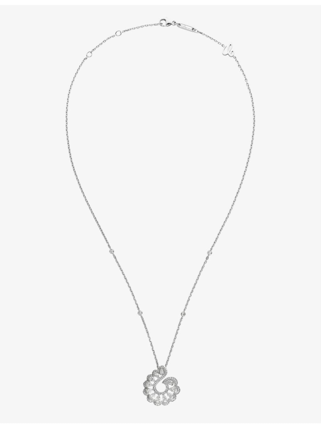Chopard 18ct white gold 1.24ct diamond pendant necklace, imported from the UK