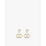 Valentino Garavani VLOGO rhinestone earrings gold-toned brass (British brand)