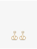 Valentino Garavani VLOGO rhinestone earrings gold-toned brass (British brand)