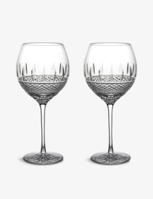 Waterford Irish Lace crystal white wine glasses, imported from the UK