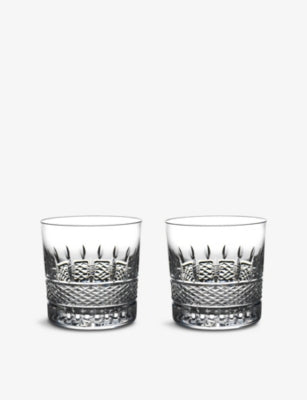 Waterford Irish Lace engraved crystal-glass tumblers set of two - British product