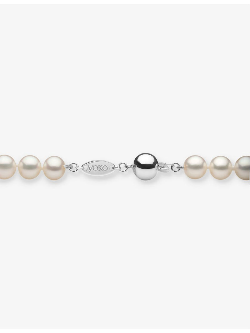 Yoko London white gold pearl necklace 45.7cm, imported from the UK