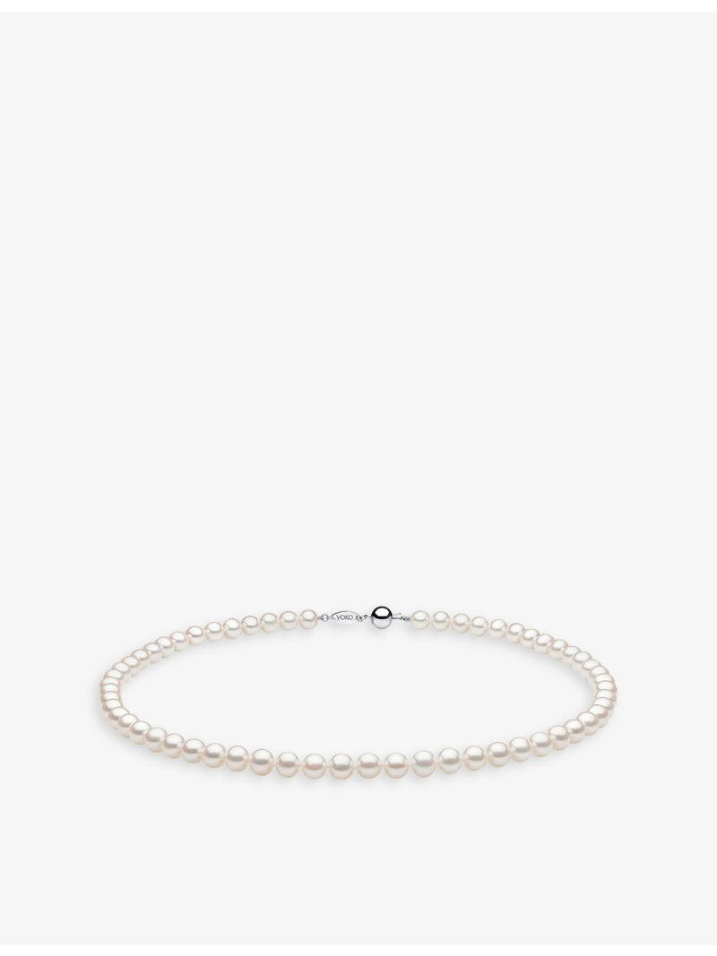Yoko London white gold pearl necklace 45.7cm, imported from the UK