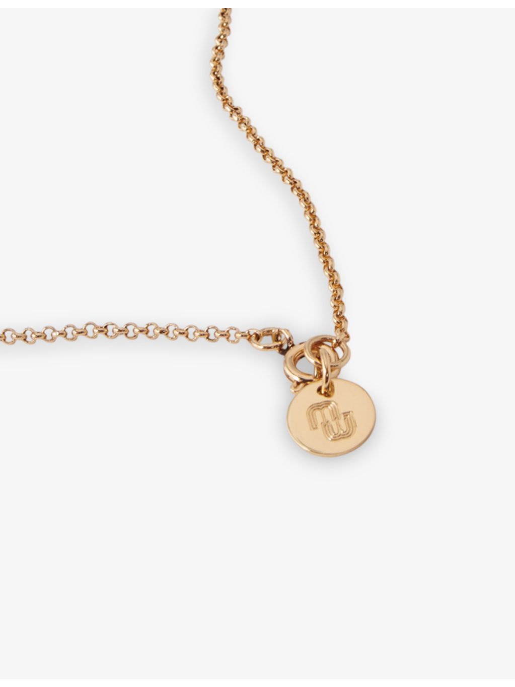 Maje Gemini brass coin necklace with zodiac medallion (British brand)