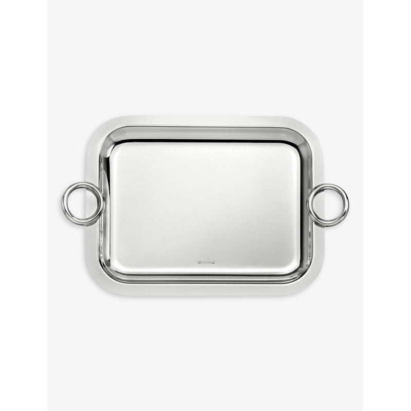 Christofle Vertigo silver-plated tray 20cm x 26cm, imported from the UK