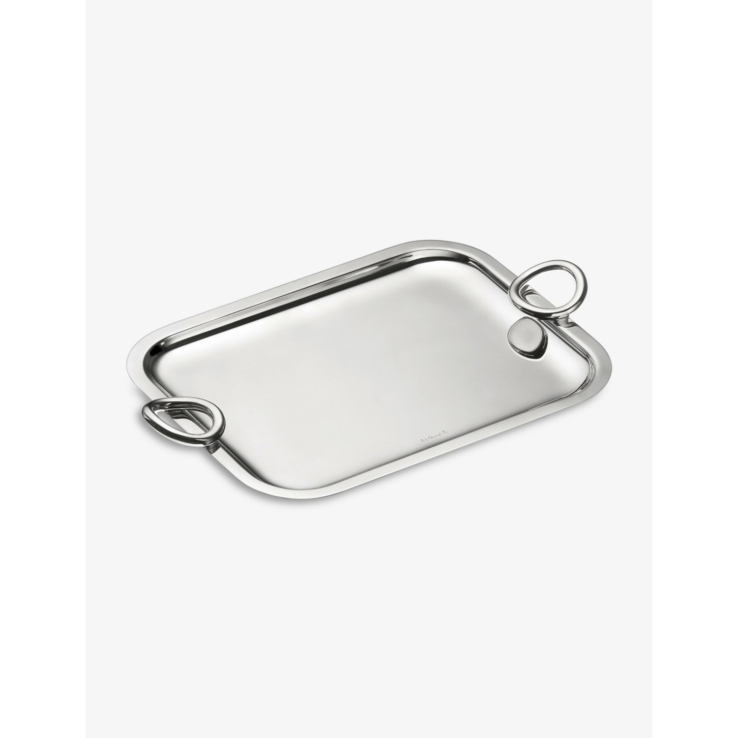 Christofle Vertigo silver-plated tray 20cm x 26cm, imported from the UK